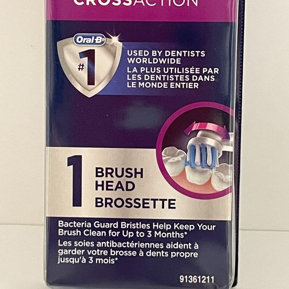 Oral-B Cross Action Brush Head 1 Count New Sealed - Picture 3 of 6